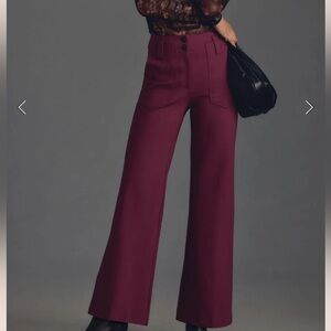 Anthropologie Maeve Naomi Ponte Pant in Wine
